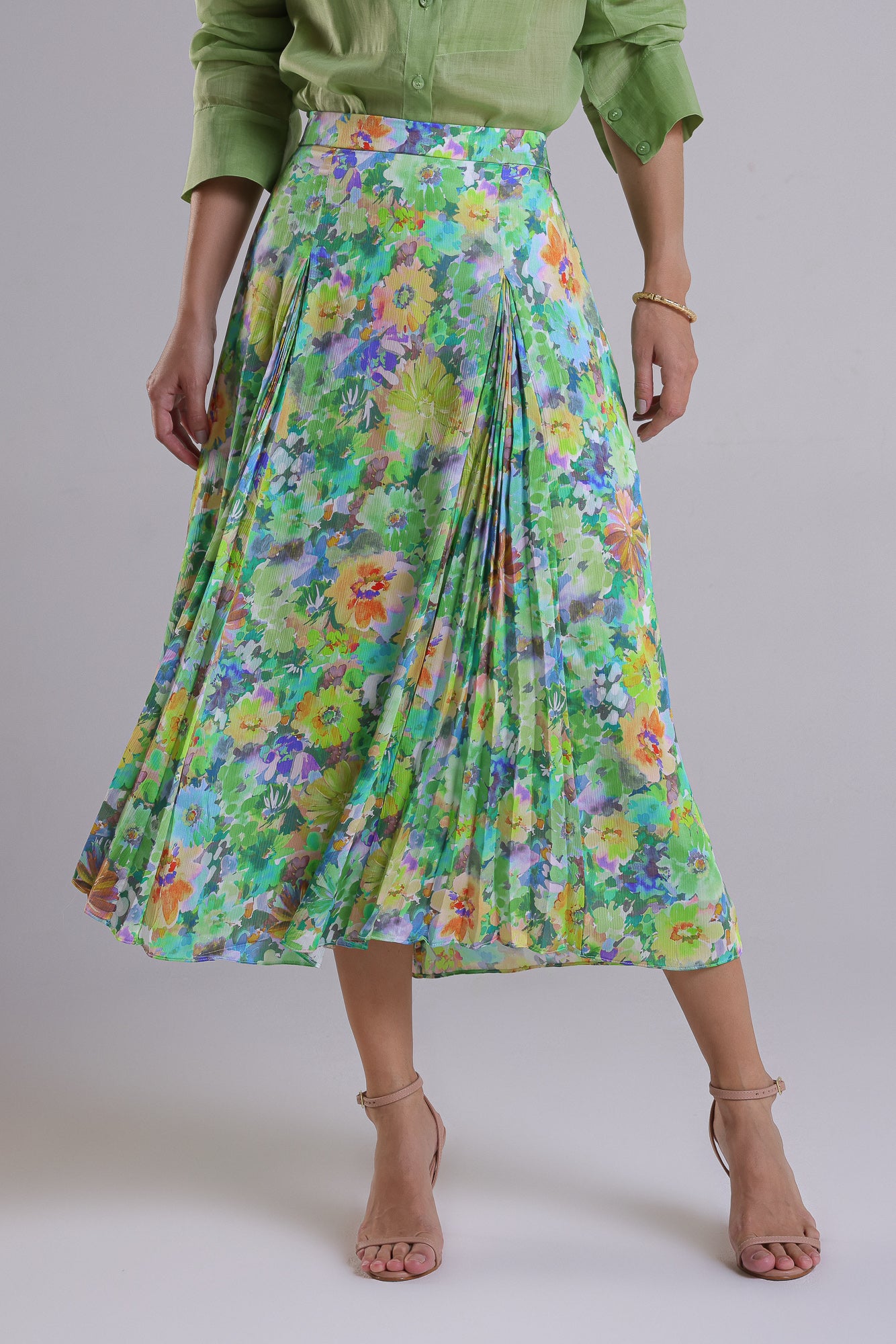 Saia Amélie Floral Verde
