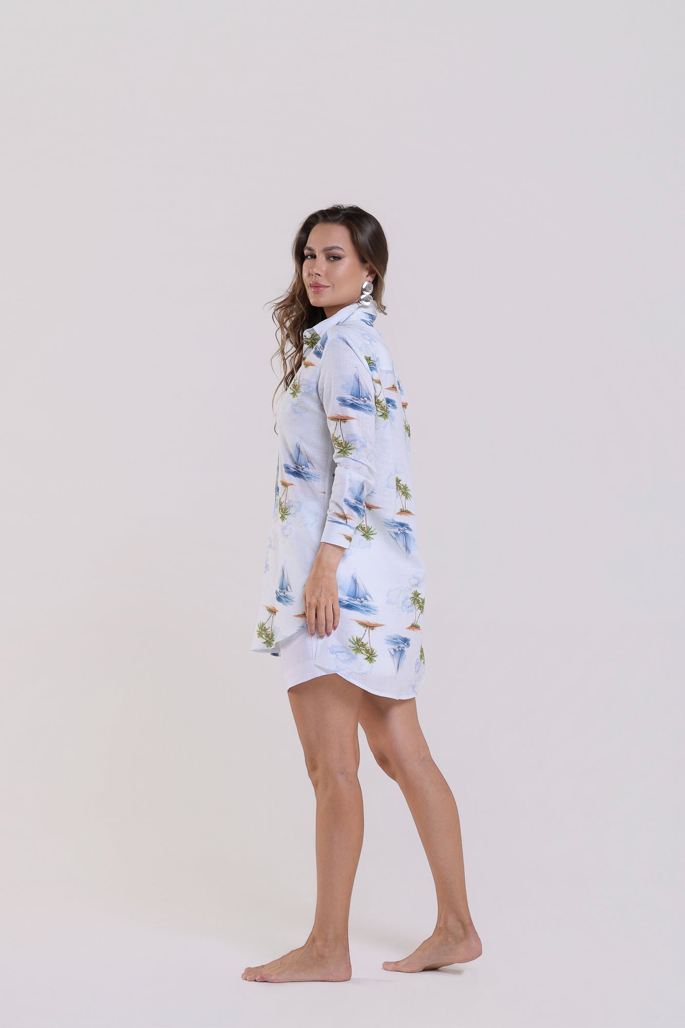 Camisa Tâmisa Longa Mediterrâneo