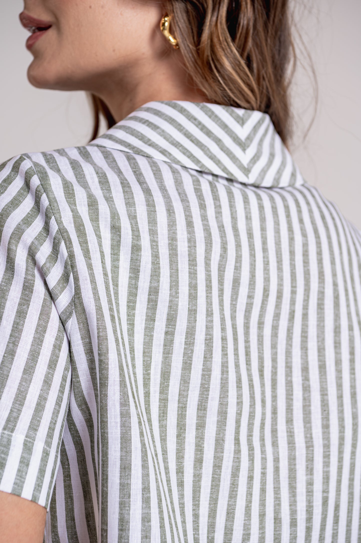 Blusa Flórida Listra Verde