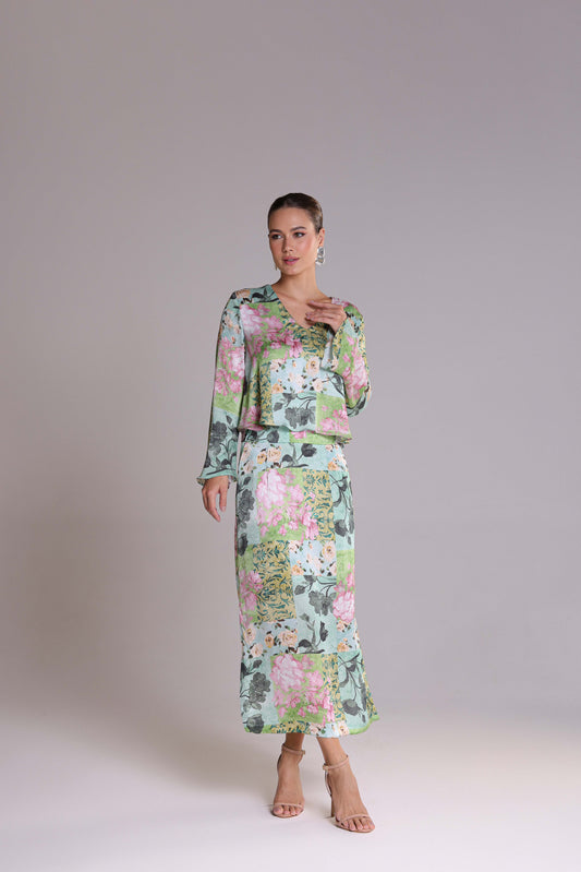 Conjunto Milazzo Seda Floral