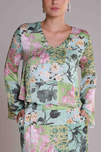Conjunto Milazzo Seda Floral