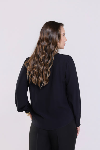 Bermuda Margot Crepe Preta