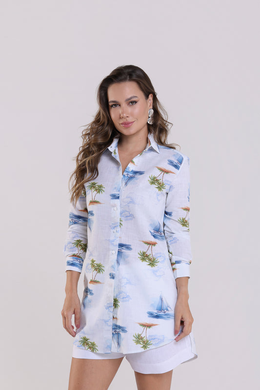 Camisa Tâmisa Longa Mediterrâneo