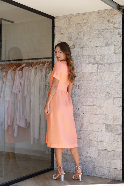 Vestido Damasco Apricot